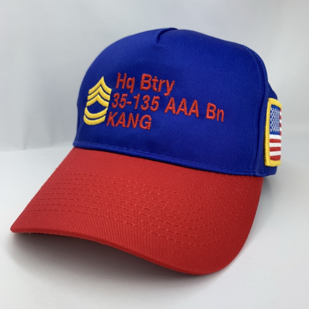 Hq Btry 35-135 AAA Bn KANG Hat Otto Blue Red Flag Meet Our Thunder Snapback Cap